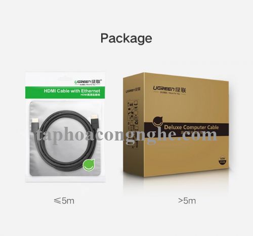 Ugreen 50410 100M màu Đen Cáp tín hiệu HDMI chuẩn 1.4 hỗ trợ phân giải 4K * 2K HD104 30050410
